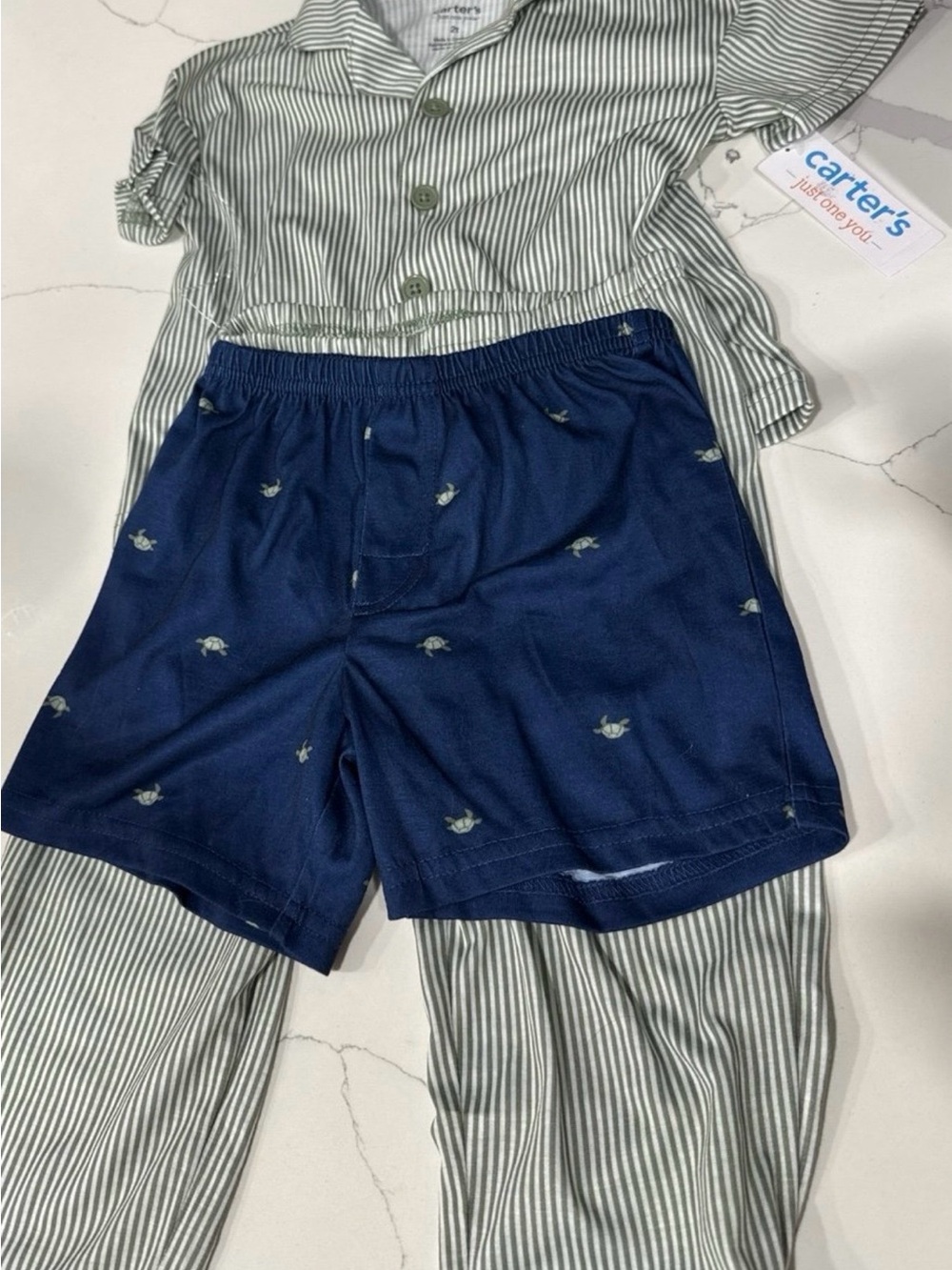 Carter's Navy Boys' pj set with Tiny turtles size 2